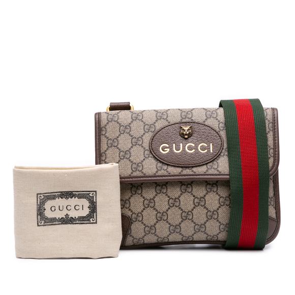 Pre-Loved Gucci Small GG Supreme Web Neo Vintage Double Flap Messenger Bag - Picture 9 of 9